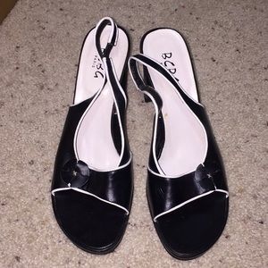 BCBG heels sz 8.5 black white vintage/pinup look